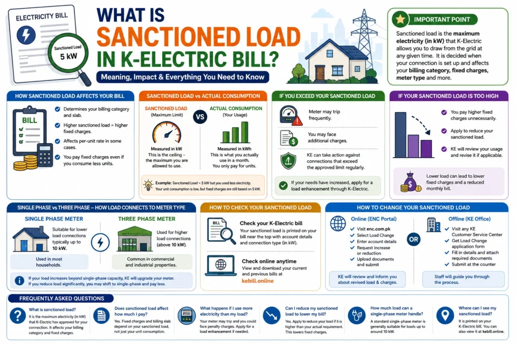 What is Sanctioned Load in K-Electric Bill